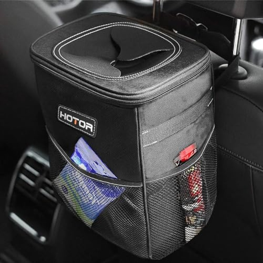 Waterproof Car Trash Can With Lid - Samochodowy kosz na śmieci z pokrywką