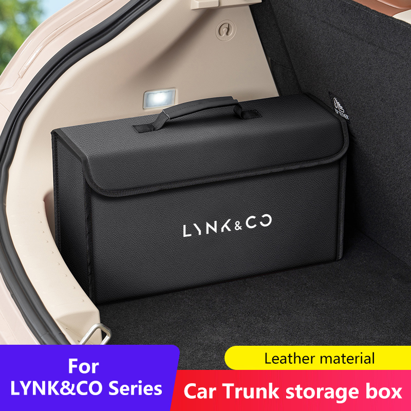 Car Trunk Organizer Foldable Storage Box - Skórzany organizer do bagażnika samochodowego, składany,