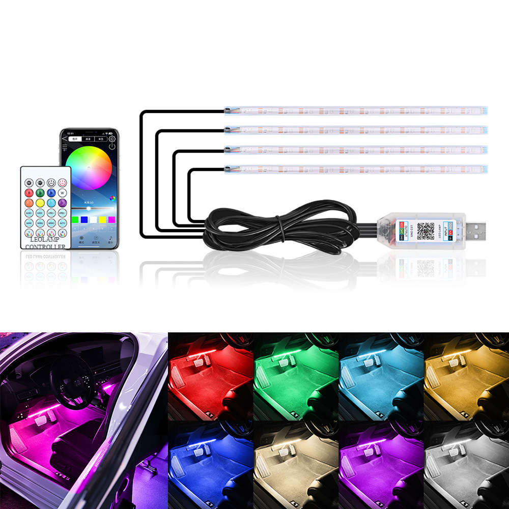 Led Ambient Interior Car Lights App Control - Samochodowa listwa świetlna LED z muzyką,