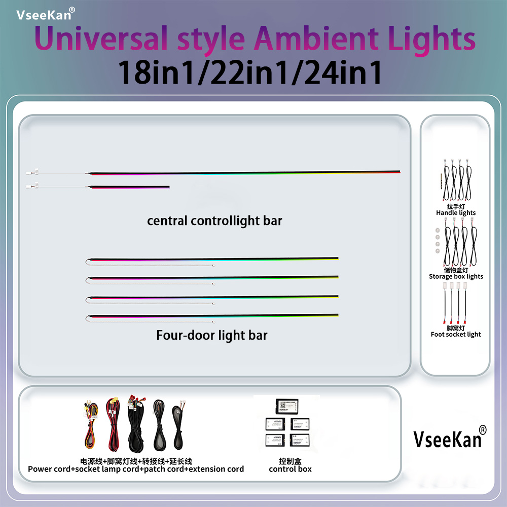 Zestaw oświetlenia ambientoweg – Led Ambient Interior Car Lights App Control recenzja i cena
