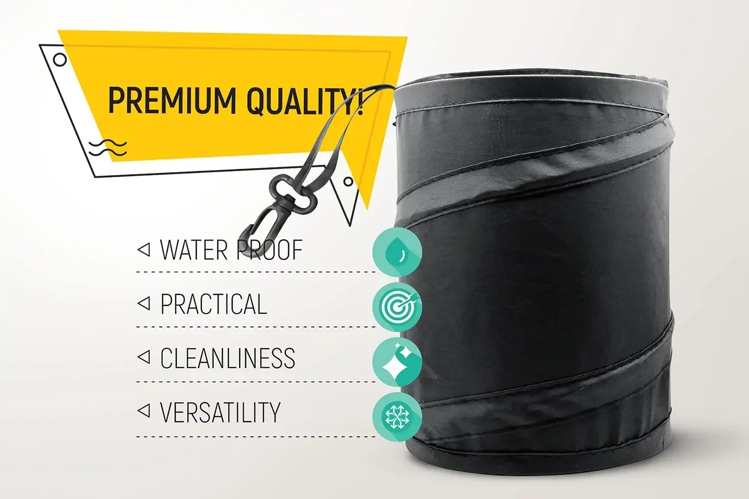 Kosz na śmieci do samochodu, p – Waterproof Car Trash Can With Lid recenzja i cena